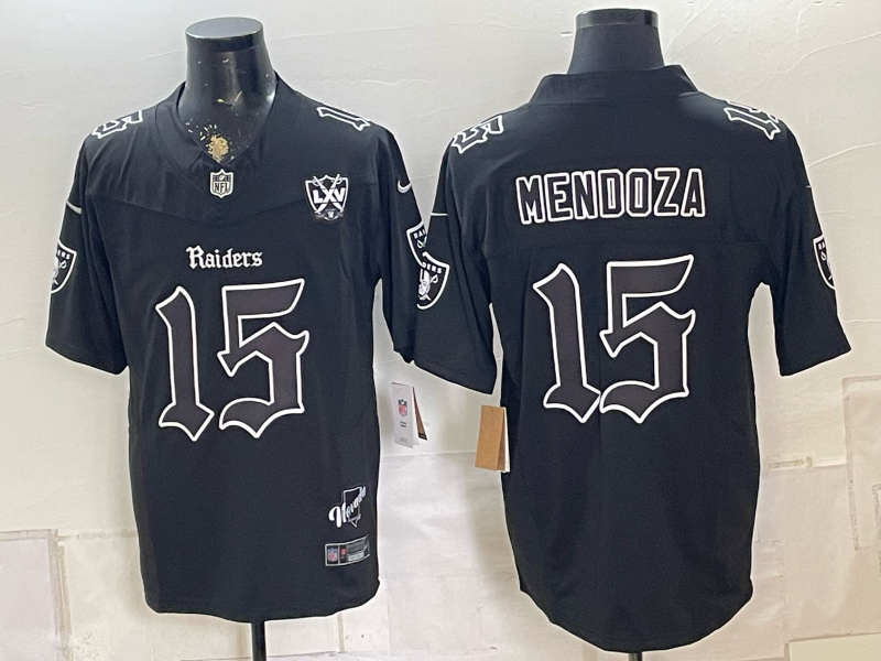 Men 2026 Oakland Raiders #15 Mendoza Black Nike Limited NFL Jersey 082800221->oakland raiders->NFL Jersey